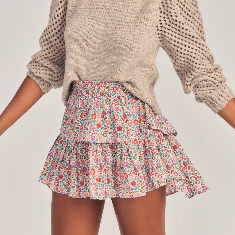 LoveShackFancy x Liberty Ruffle Skirt, P (XXS, 00)